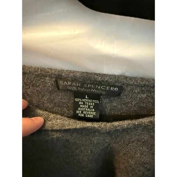 Sarah Spencer 100% Merino Wool Sweater – Gray, Size L, Made in Australia - Picture 3 of 3